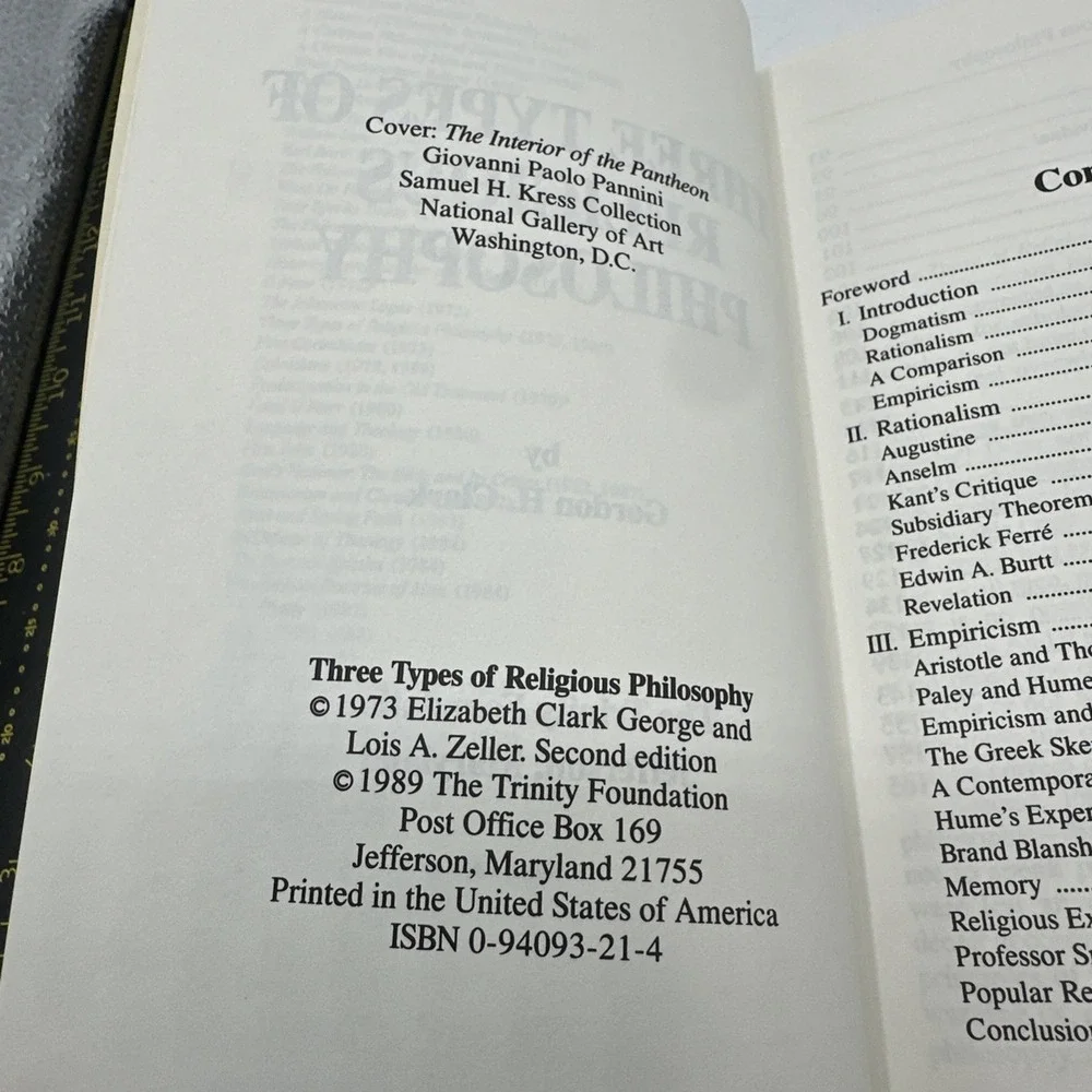 Three Types of Religious Philosophy (Trinity Papers No. 21) Paperback 1989